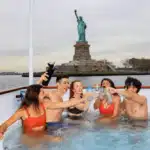 Evening hot tub boat tour at statue of liberty