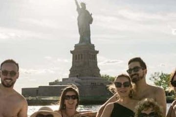 birthday celebration on the NYC Hot Tub Boat