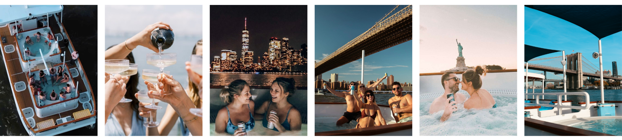 hot tub boat experience in NYC - multiple views